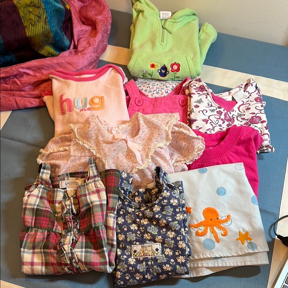 Girls clothing lot, size 6 to 9 months, 13 pieces total